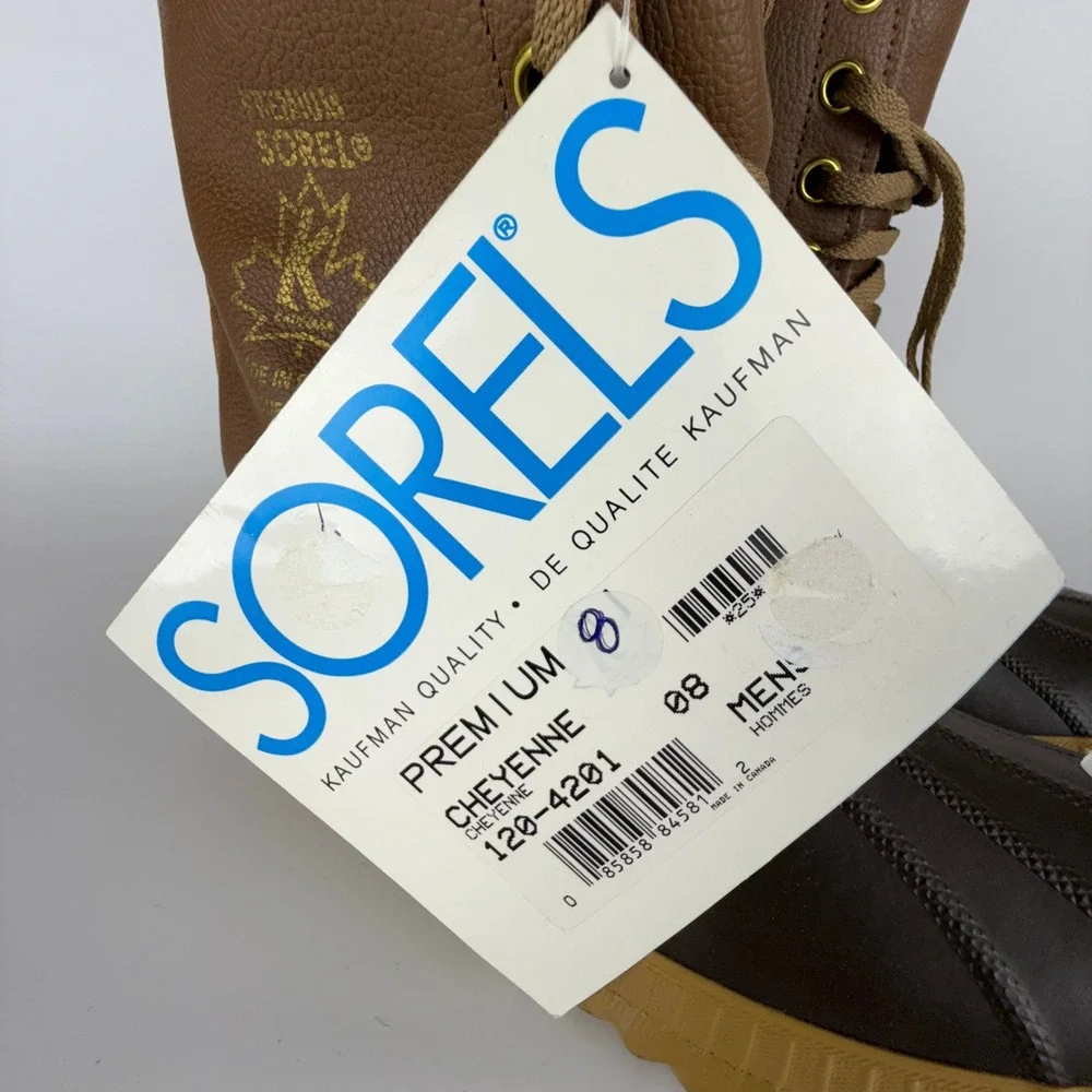 Vintage Sorel Kaufman Winter Snow Boots Mens Size 8 Cheyenne Brown New Insulated